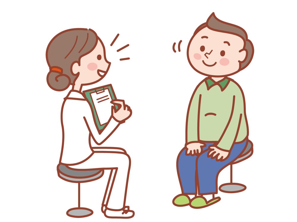 健康診断の結果を確認する様子